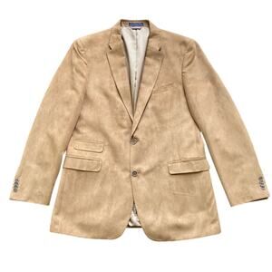 TOMMY HILFIGER Sport Coat Mens Sz 44 Long Tan Camel Sueded Classic